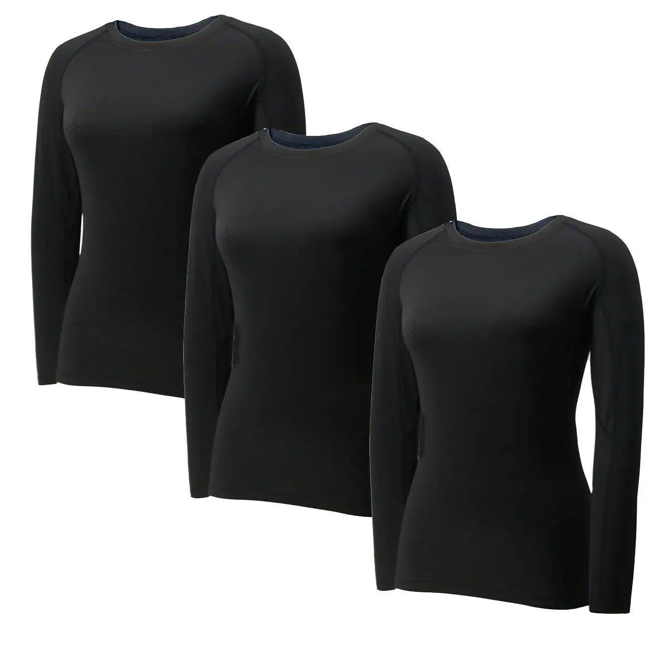 3 Pack Womens Compression Shirts Long Sleeve Quick Dry Workout Running Yoga Shirts for Women Athletic Tops