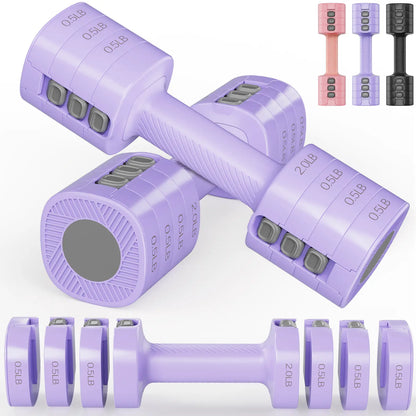 Adjustable Dumbbells 5 Lb Dumbbells Bearbro Set of 2 / Pair 10 Lb Total Free Weights 4 in 1 Women Hand Weights for Home,Office,Gym Exercise Training 2Lb 3Lb 4Lb 5Lb Fast Adjust