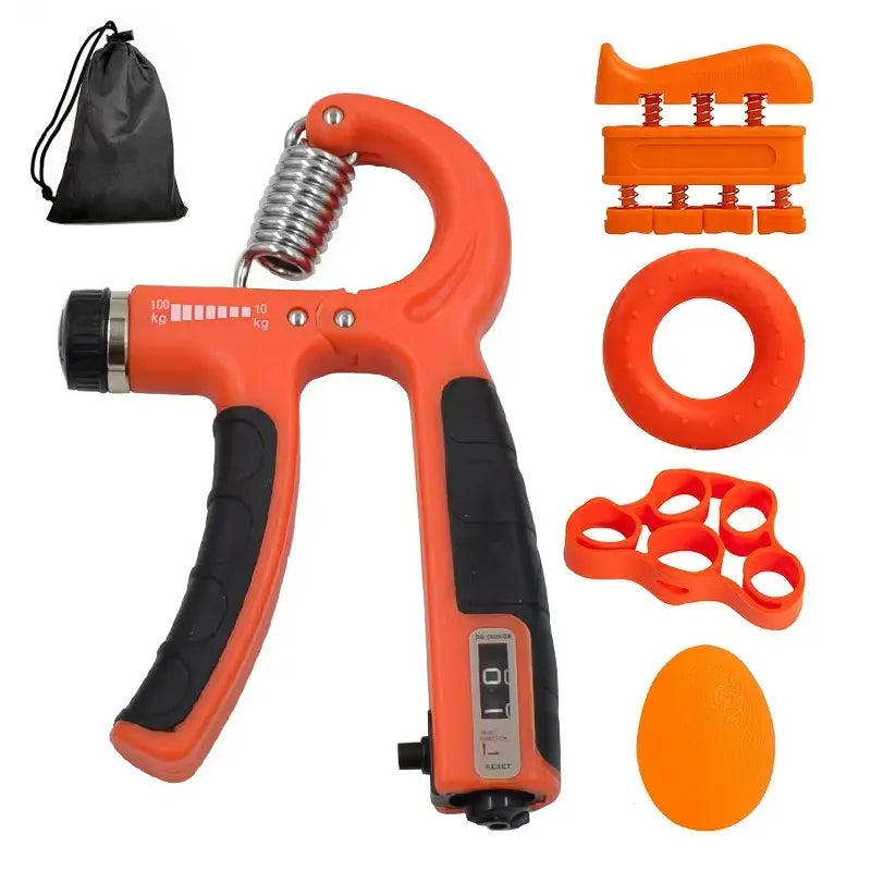 5-In-1 Adjustable Grip Strength Set: with Forearm Trainer Finger Stretching Ring Stress Reducing Grip Ball, Portable Hand Strength Fitness Tool Men'S Sports Gift