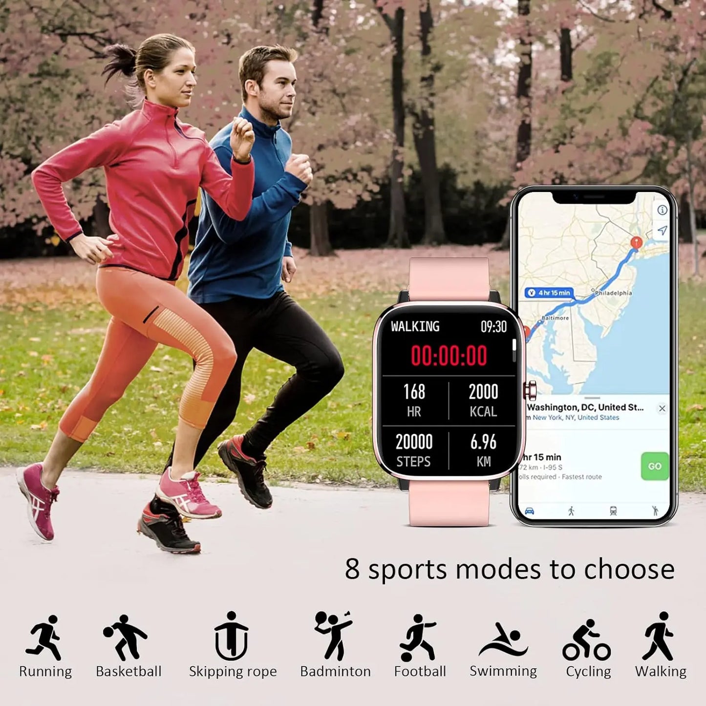 1.85 Inch Smart Watch with Call Answering and Health Monitoring 