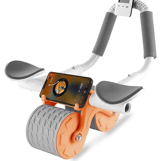 2026 Ab Roller Wheel with Knee Mat, Timer, and Elbow Support for Home Fitness - Automatic Rebound Exercise Equipment for Men and Women