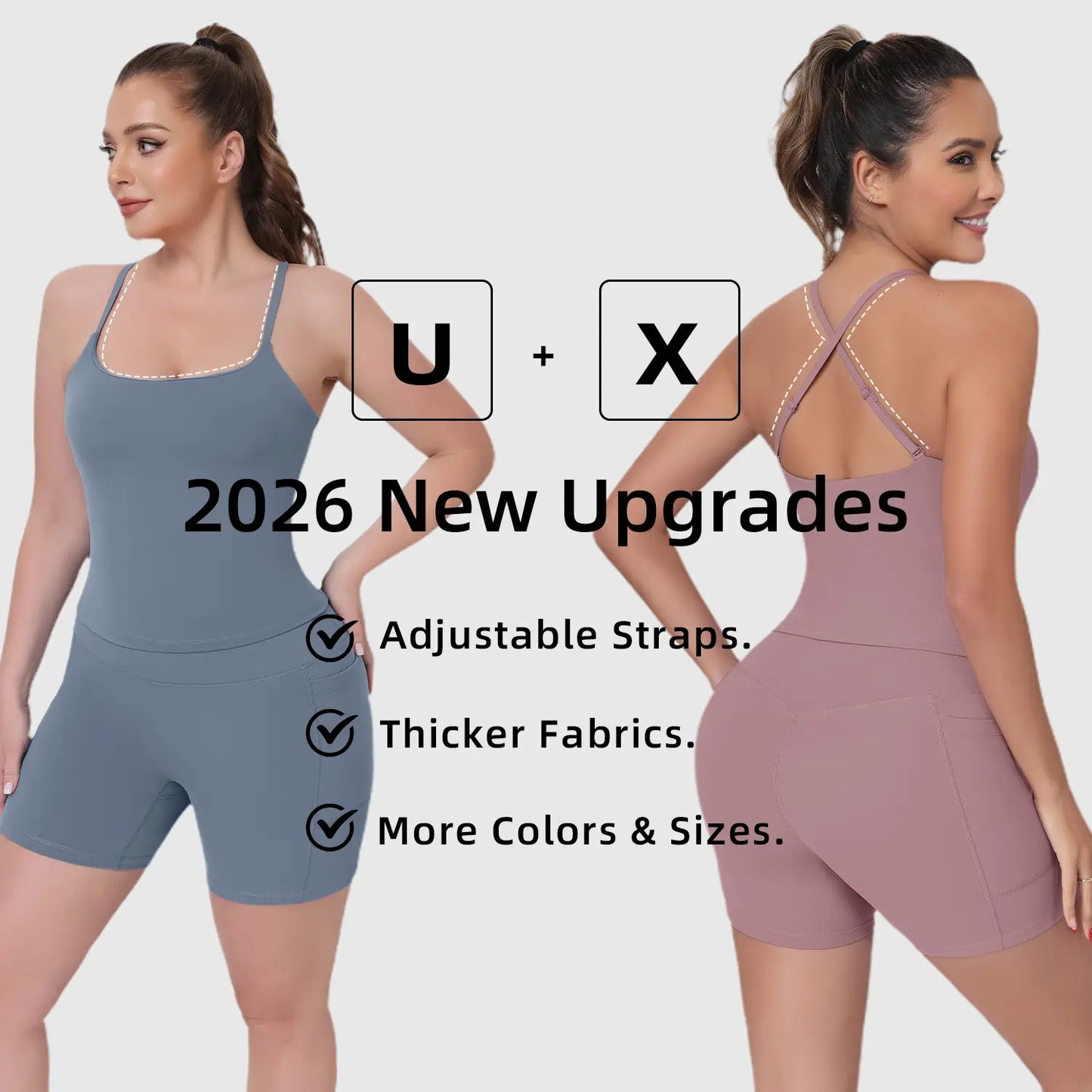CRAZY YOGA 1/3/5 PCS Adjustable Straps Built-In Bra Tank Top - Criss Cross VS Spaghetti Thin Straps & Scoop Neck, Slim Cute Buttery Soft Thicker Fabric Longline Sports Bra with Built-In One-Piece Bra Pads Yoga Wear Fitness Yoga Gym Activewear