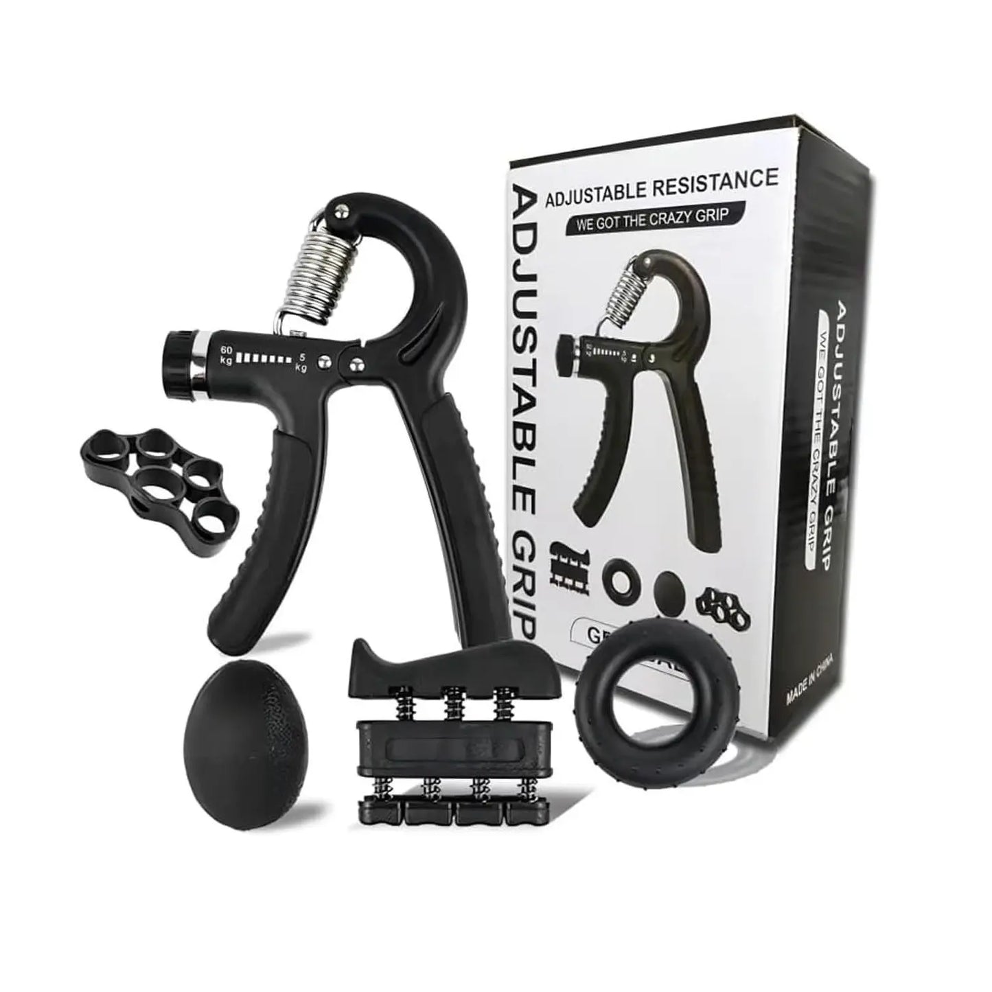 【5-In-1 Hand Grip Strengthener Trainer】 11-132 Lbs (5-60Kg) Adjustable Resistance ,Christmas/New Year/Thanksgiving Gift 10-130 Lb Forearm Exerciser