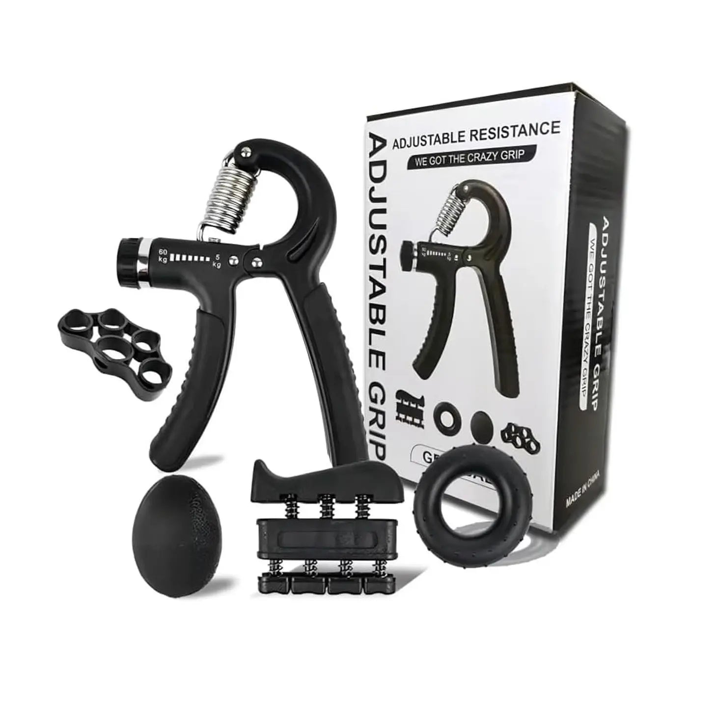 【5-In-1 Hand Grip Strengthener Trainer】 11-132 Lbs (5-60Kg) Adjustable Resistance ,Christmas/New Year/Thanksgiving Gift 10-130 Lb Forearm Exerciser