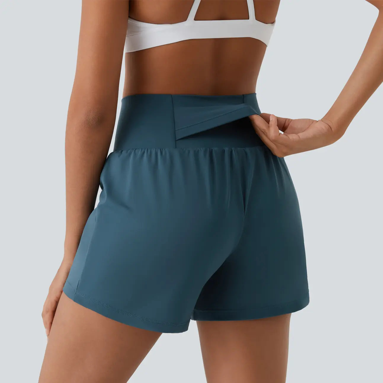 Halara Softlyzero Airy Super High Waisted 2-In-1 Cool Touch Yoga Shorts 5'' with Pockets-Longer Length#Tiktokshopspringglowup