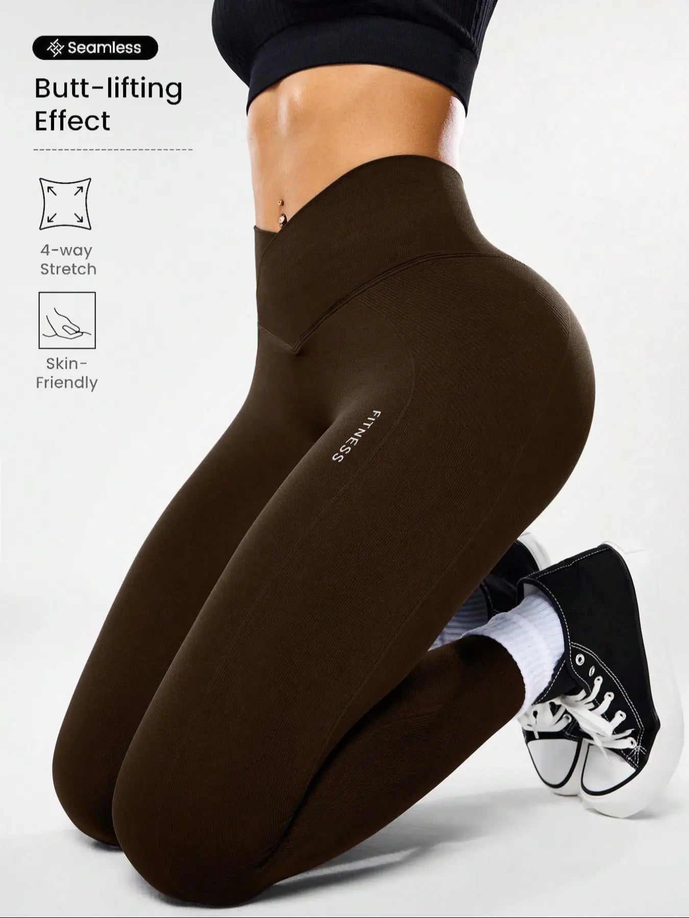 Women'S High Elasticity Yoga Pants, All Seasons Gym Wear, Comfortable & Flexible, Ideal for Fitness & Casual Use
