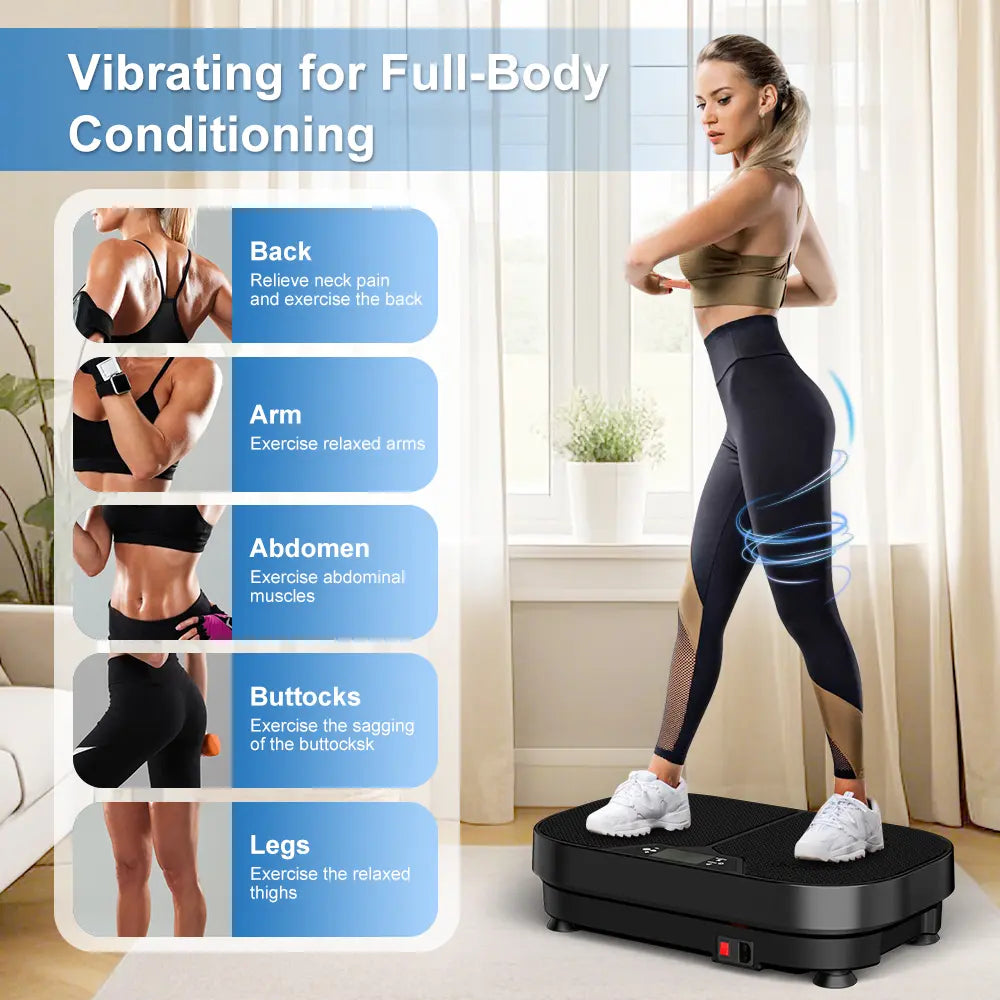 Relife Sports Vibration Plate 440LB Capacity Vibration Platform with Resistance Bands Whole Body Vibrating Training Equipment for Home Gym Exercise Machine Summervibes Summerwins