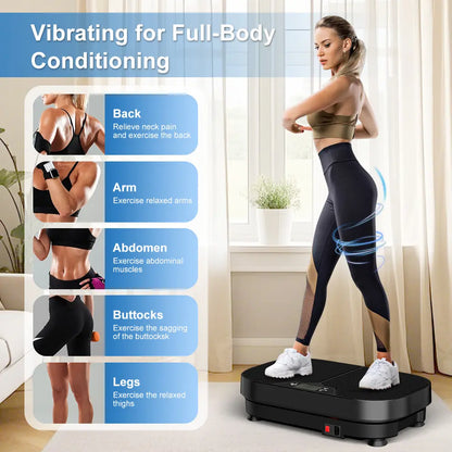 Relife Sports Vibration Plate 440LB Capacity Vibration Platform with Resistance Bands Whole Body Vibrating Training Equipment for Home Gym Exercise Machine Summervibes Summerwins