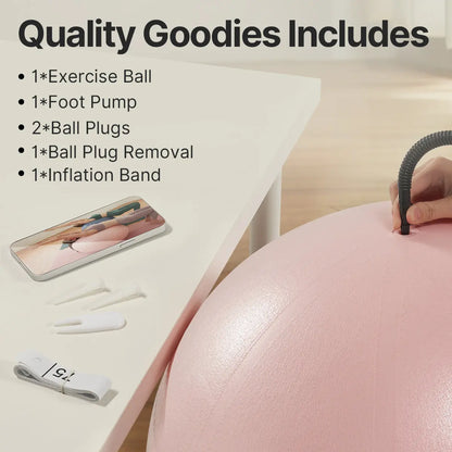 YOTTOY Anti-Burst Exercise Ball for Working Out, Yoga Ball for Pregnancy,Extra Thick Workout Ball for Physical Therapy,Stability Ball for Ball Chair Fitness with Pump…