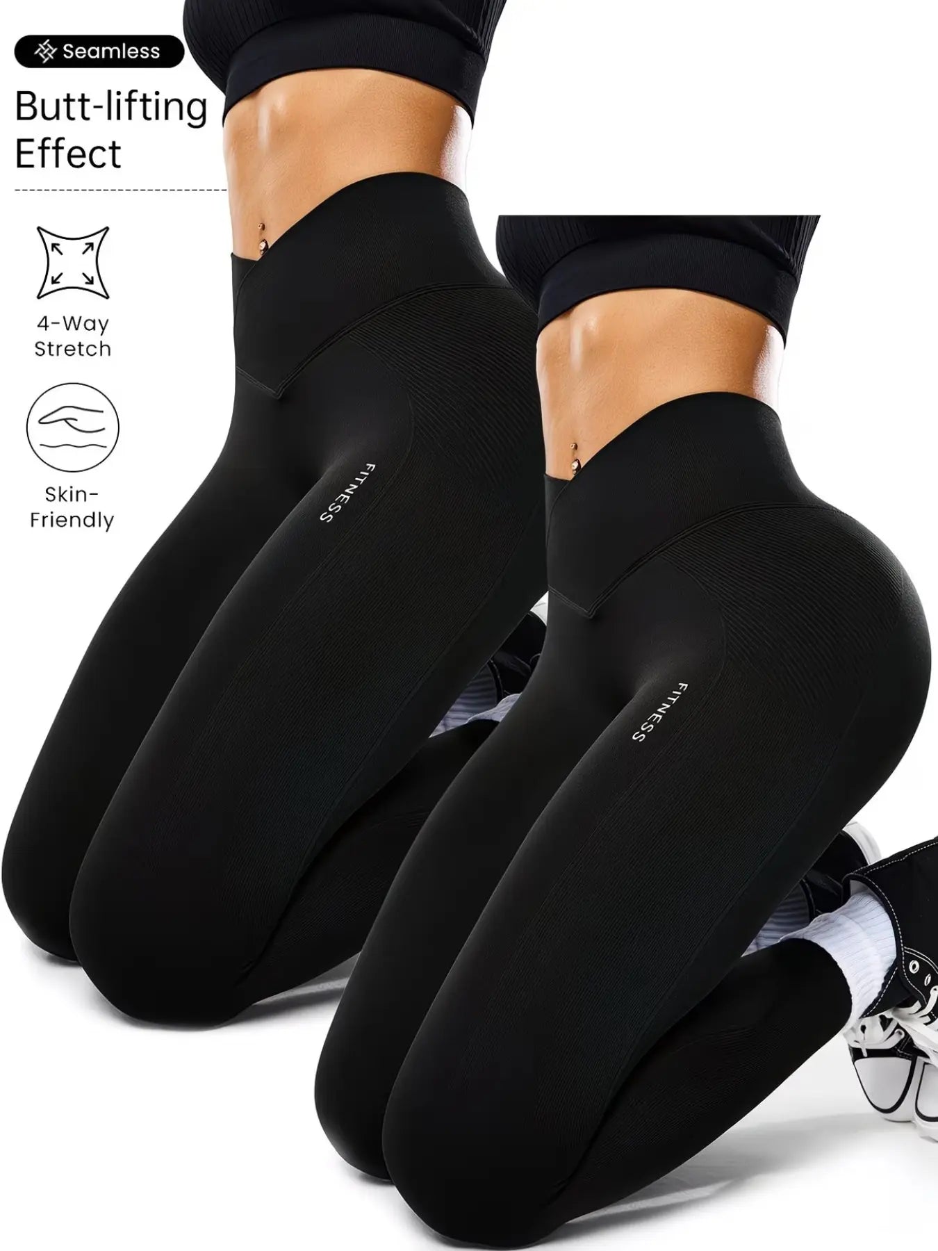 Women'S High Elasticity Yoga Pants, All Seasons Gym Wear, Comfortable & Flexible, Ideal for Fitness & Casual Use
