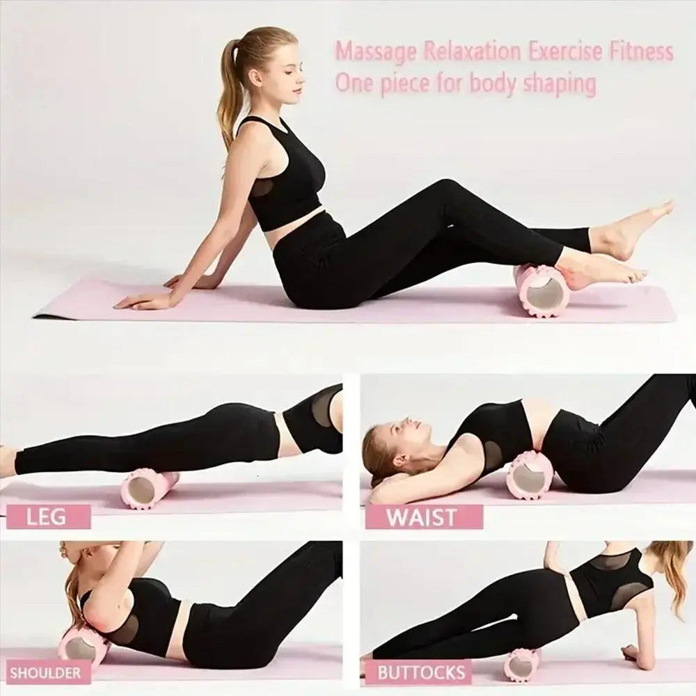Yoga Roller, High Density Foam Yoga Roller, Muscle Recovery & Stretching Tool, Manual Massage Tool for Home Gym Workout, Home Training Equipment, Core Exercise Equipment, Home Fitness Equipment, Portable Workout Accessory, Sturdy Activity Equipment