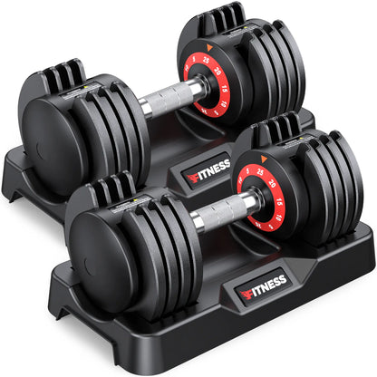 Bearbro 55Lb/80Lb Adjustable Dumbbells, 1-Sec Adjustable Weights Dumbbells , 5 in 1 Free Dumbbell with Anti-Slip Texture Handle, Weight Set for Home Gym Suit Both Men and Women,Dealsforyoudays