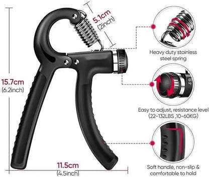 【5-In-1 Hand Grip Strengthener Trainer】 11-132 Lbs (5-60Kg) Adjustable Resistance ,Christmas/New Year/Thanksgiving Gift 10-130 Lb Forearm Exerciser