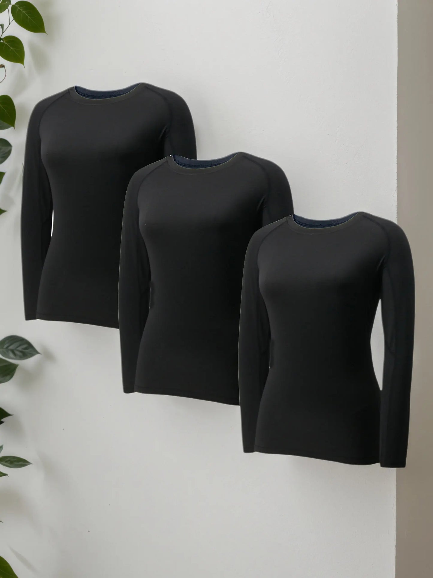 3 Pack Womens Compression Shirts Long Sleeve Quick Dry Workout Running Yoga Shirts for Women Athletic Tops