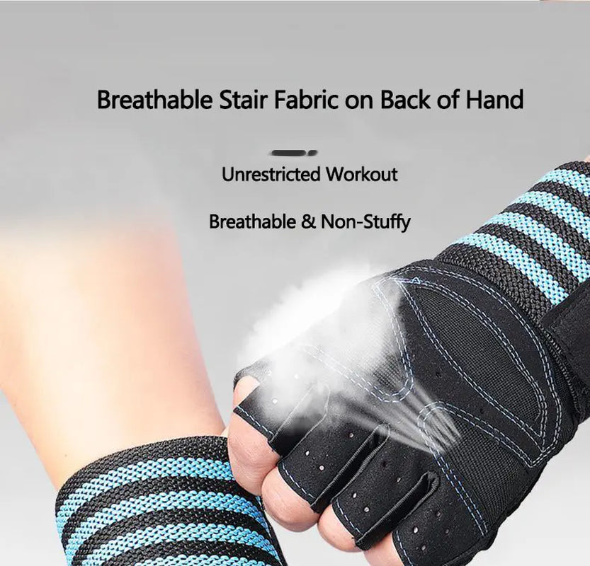 Padded Weightlifting Non-Slip Fingerless Gym for Men & Women Hand Protection Workout with Wrist Support Breathable for Heavy Lifting & Gym Breathable Fingerless Workout Anti-Slip Gym