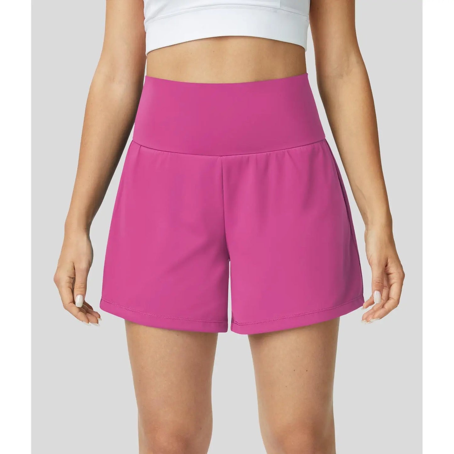 Halara Softlyzero Airy Super High Waisted 2-In-1 Cool Touch Yoga Shorts 5'' with Pockets-Longer Length#Tiktokshopspringglowup