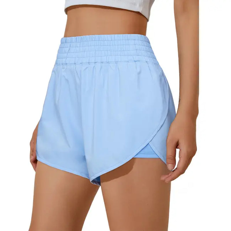 BMJL Womens Running Shorts High Waisted Side Pocket Athletic Shorts High Side Slit 2 in 1 Gym Shorts Outdoorfun Fathersdaygift