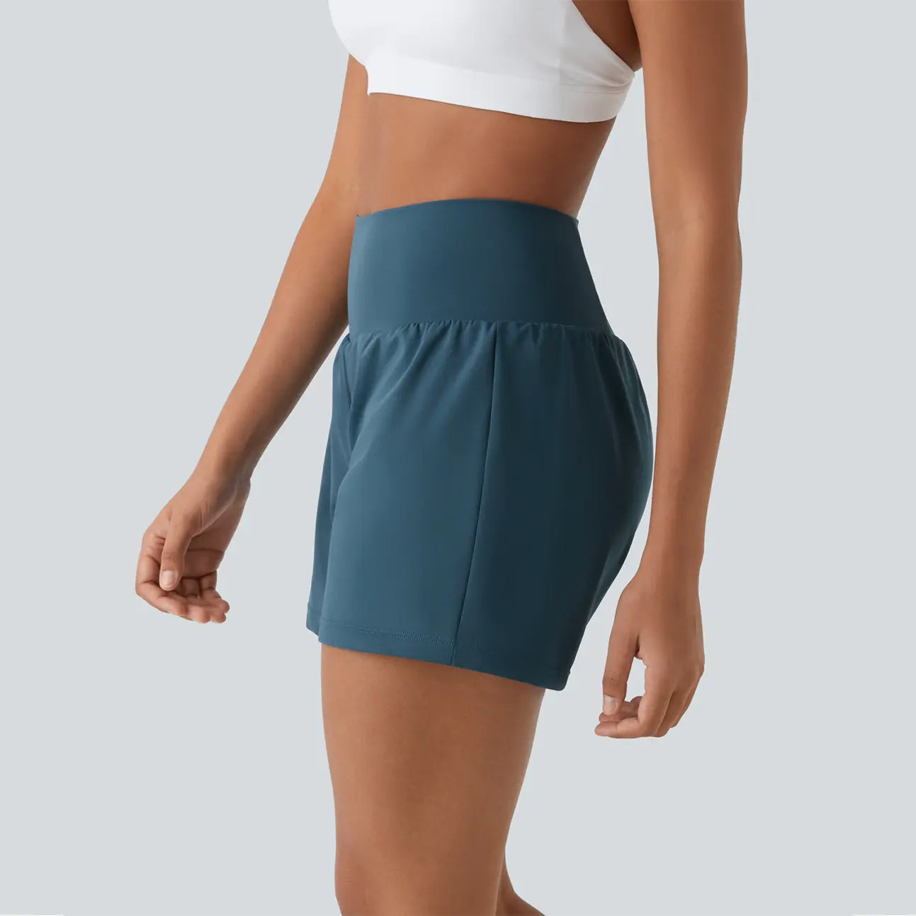 Halara Softlyzero Airy Super High Waisted 2-In-1 Cool Touch Yoga Shorts 5'' with Pockets-Longer Length#Tiktokshopspringglowup
