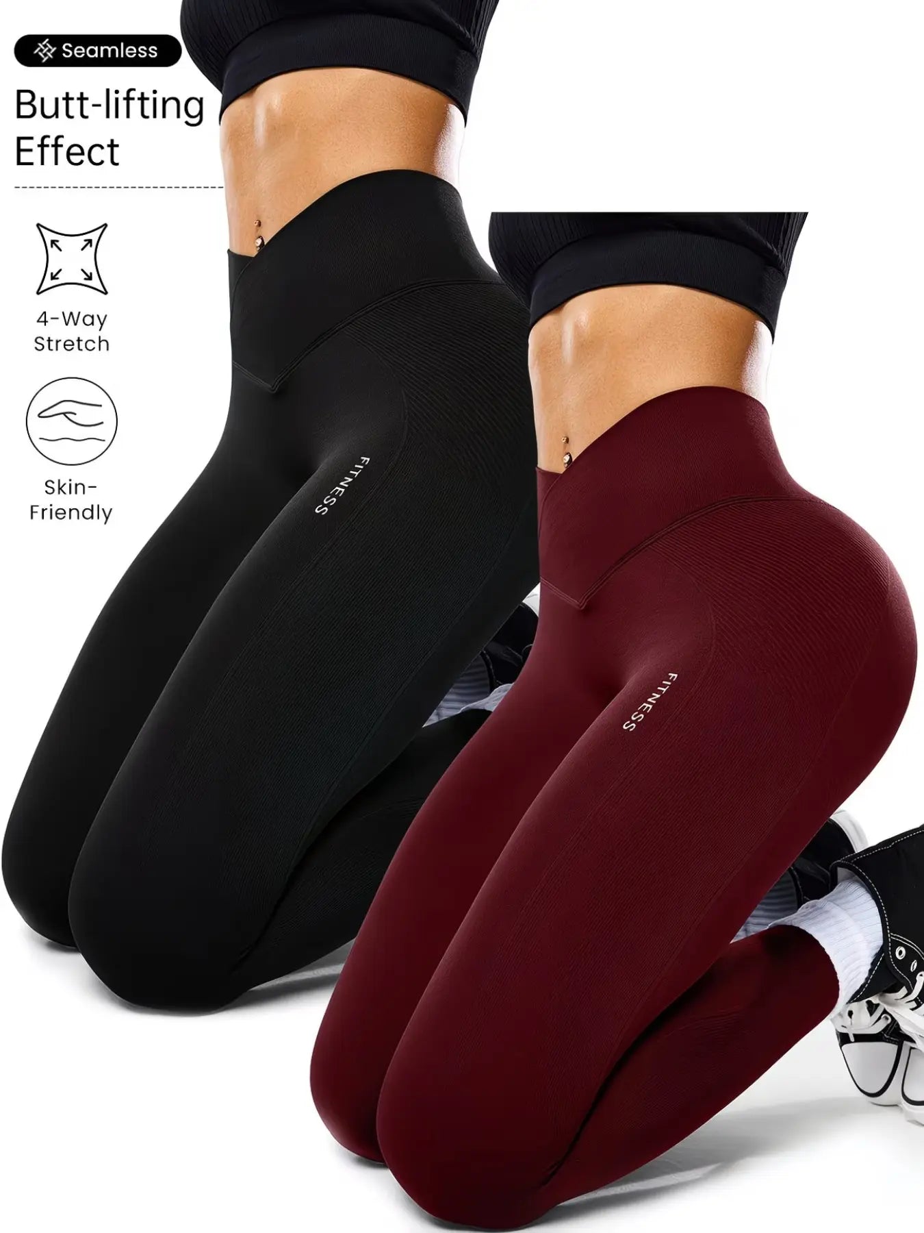 Women'S High Elasticity Yoga Pants, All Seasons Gym Wear, Comfortable & Flexible, Ideal for Fitness & Casual Use