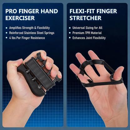 5-In-1 Adjustable Hand Grip Set, Forearm Trainer Gripper Finger Exerciser Grip Ring Stress Ball for Athletes