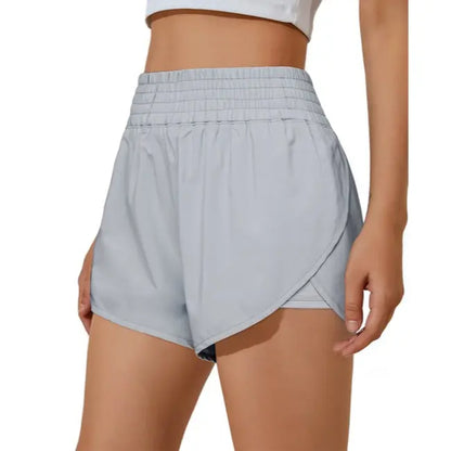 BMJL Womens Running Shorts High Waisted Side Pocket Athletic Shorts High Side Slit 2 in 1 Gym Shorts Outdoorfun Fathersdaygift