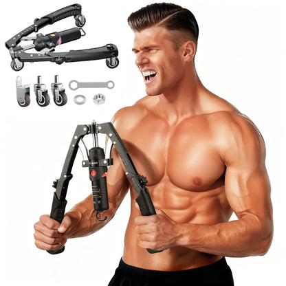 Chest & Arm Twister with Trainer - 15-Level Hydraulic Power Chest Press Machine (22-440Lb) for Upper Body, Portable Resistance Home Fitness Equipment Outdoorfun