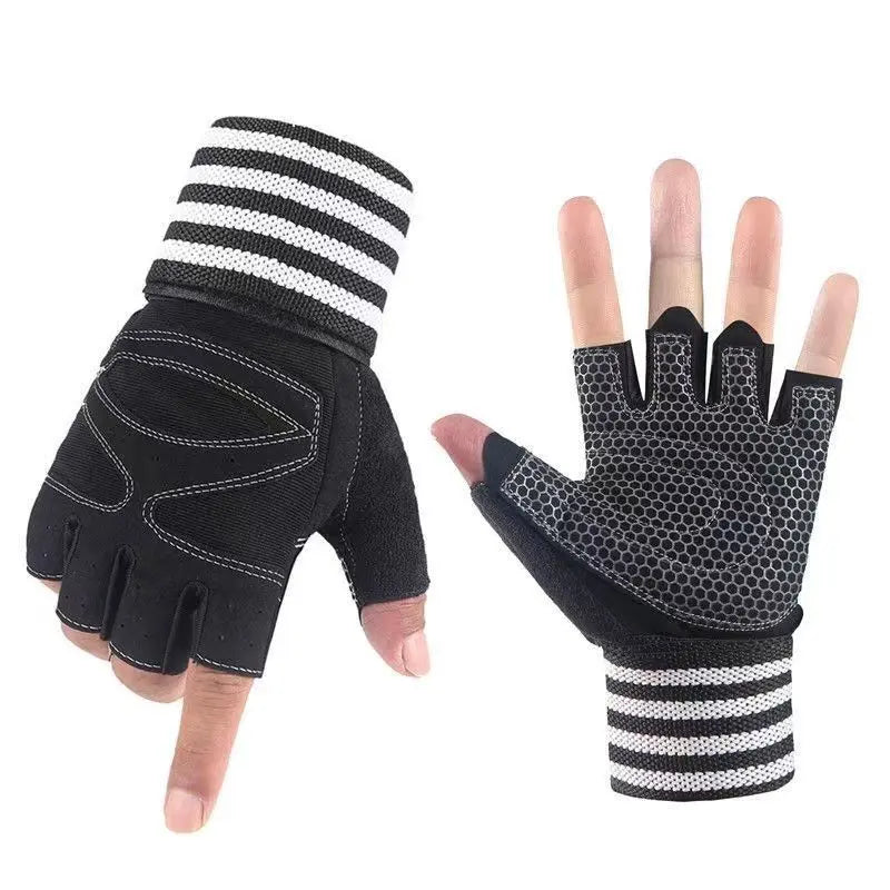Padded Weightlifting Non-Slip Fingerless Gym for Men & Women Hand Protection Workout with Wrist Support Breathable for Heavy Lifting & Gym Breathable Fingerless Workout Anti-Slip Gym