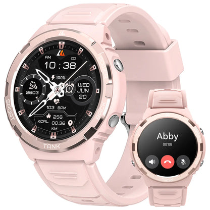 KOSPET S1 Bluetooth Smartwatch for Women Pink Wristwatch with AMOLED Display Health and FANCY LOOK with Tracker Long Battery Life 50M Waterproof Rugged for Fitness Sports Android Ios Compatible Giftforher - Aluminium,New Year Pick