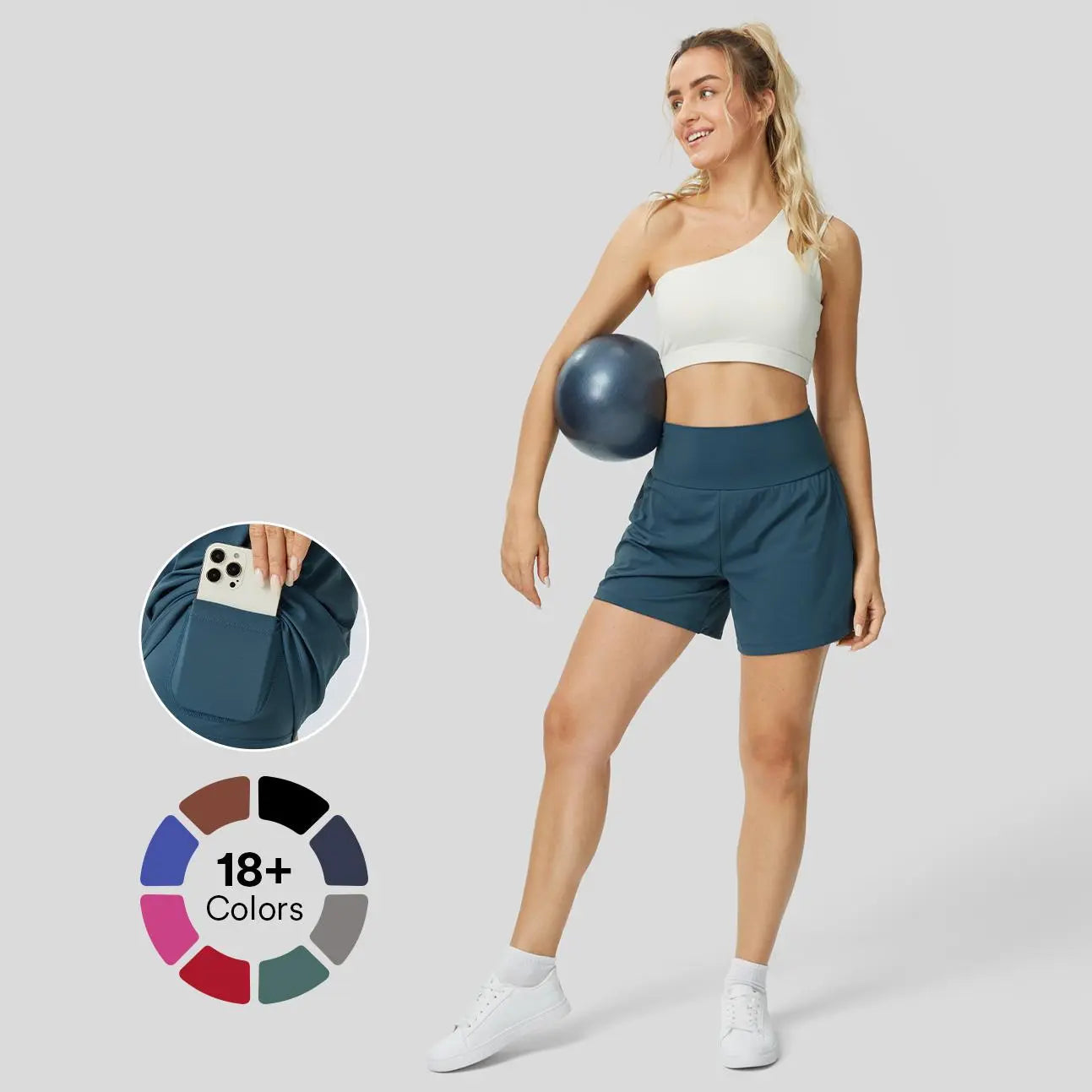 Halara Softlyzero Airy Super High Waisted 2-In-1 Cool Touch Yoga Shorts 5'' with Pockets-Longer Length#Tiktokshopspringglowup