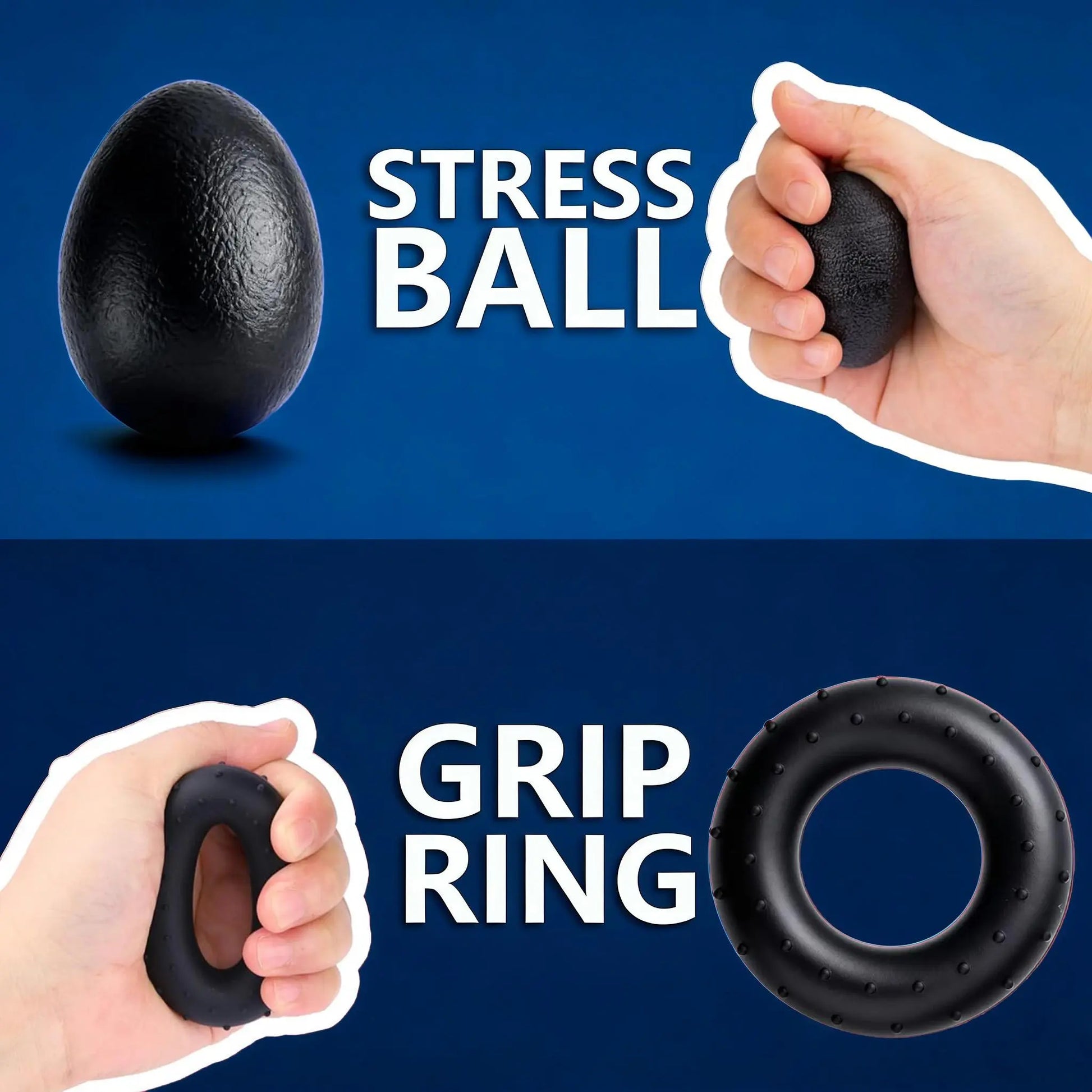 5-In-1 Adjustable Hand Grip Set, Forearm Trainer Gripper Finger Exerciser Grip Ring Stress Ball for Athletes