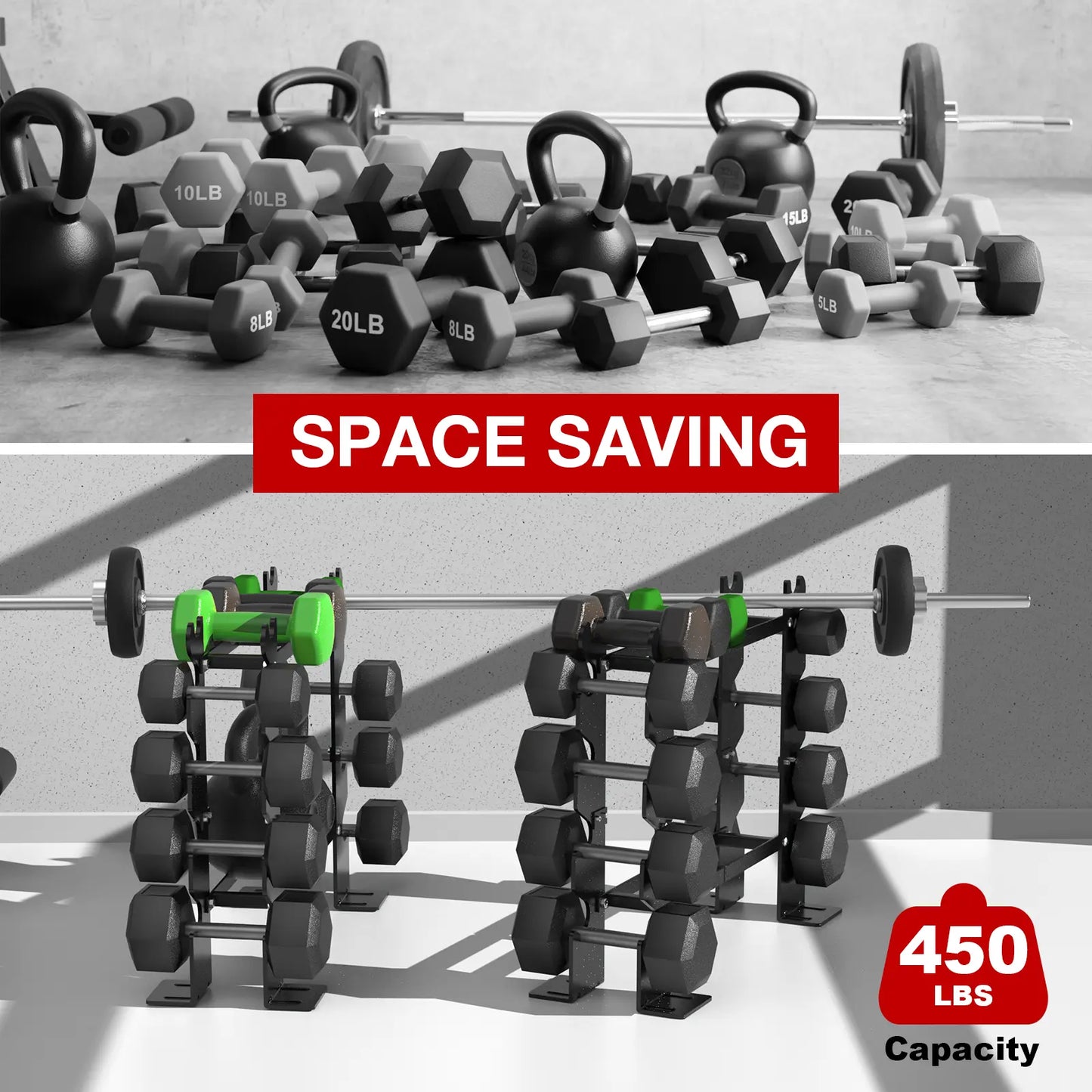 Exercise Equipment Dumbbell Rack Stand Weight Racks 450Lbs Dumbbells Storage Holder for Home Gym Exercise Equipment, Dumbbells Not Included