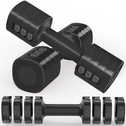 Adjustable Dumbbells 5 Lb Dumbbells Bearbro Set of 2 / Pair 10 Lb Total Free Weights 4 in 1 Women Hand Weights for Home,Office,Gym Exercise Training 2Lb 3Lb 4Lb 5Lb Fast Adjust
