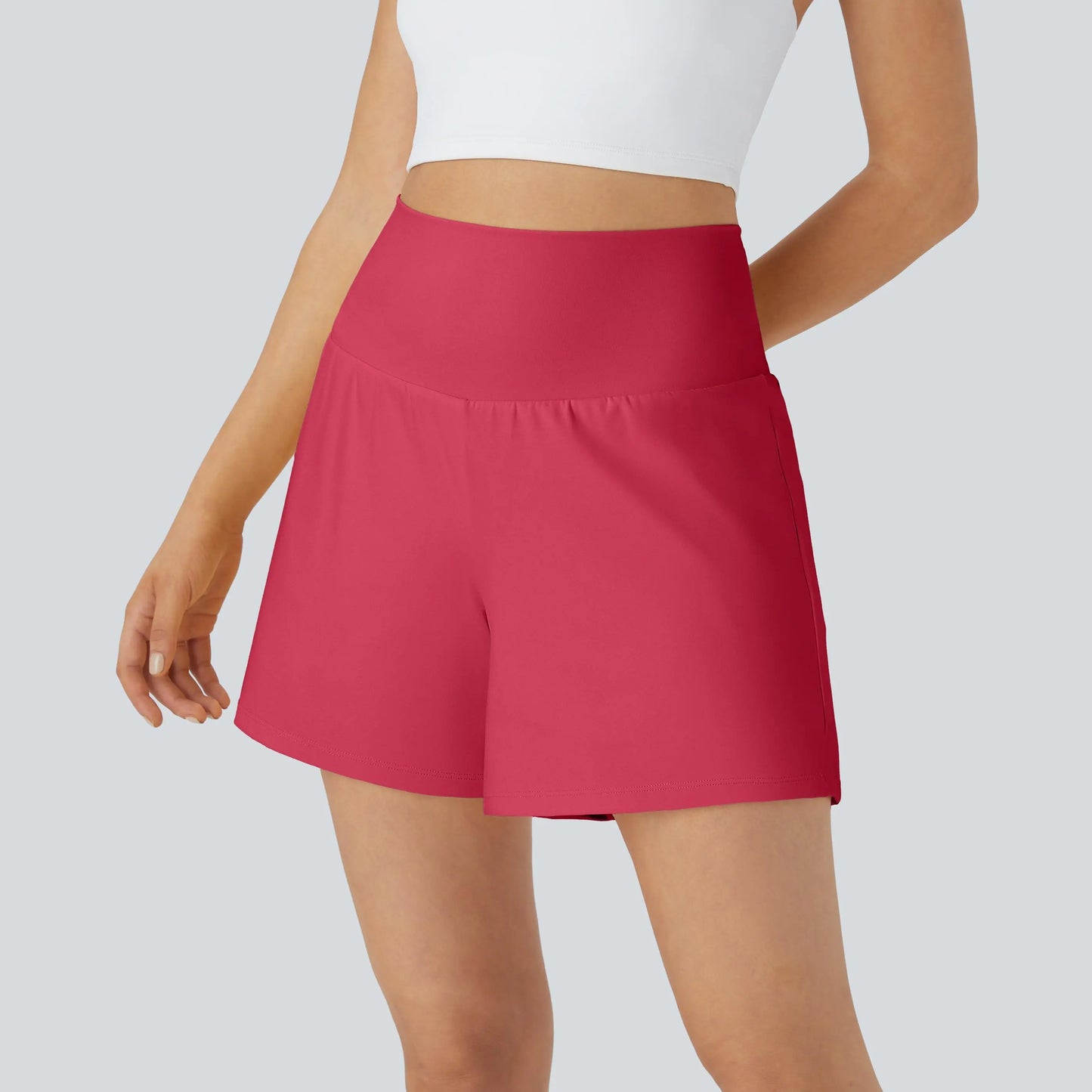 Halara Softlyzero Airy Super High Waisted 2-In-1 Cool Touch Yoga Shorts 5'' with Pockets-Longer Length#Tiktokshopspringglowup