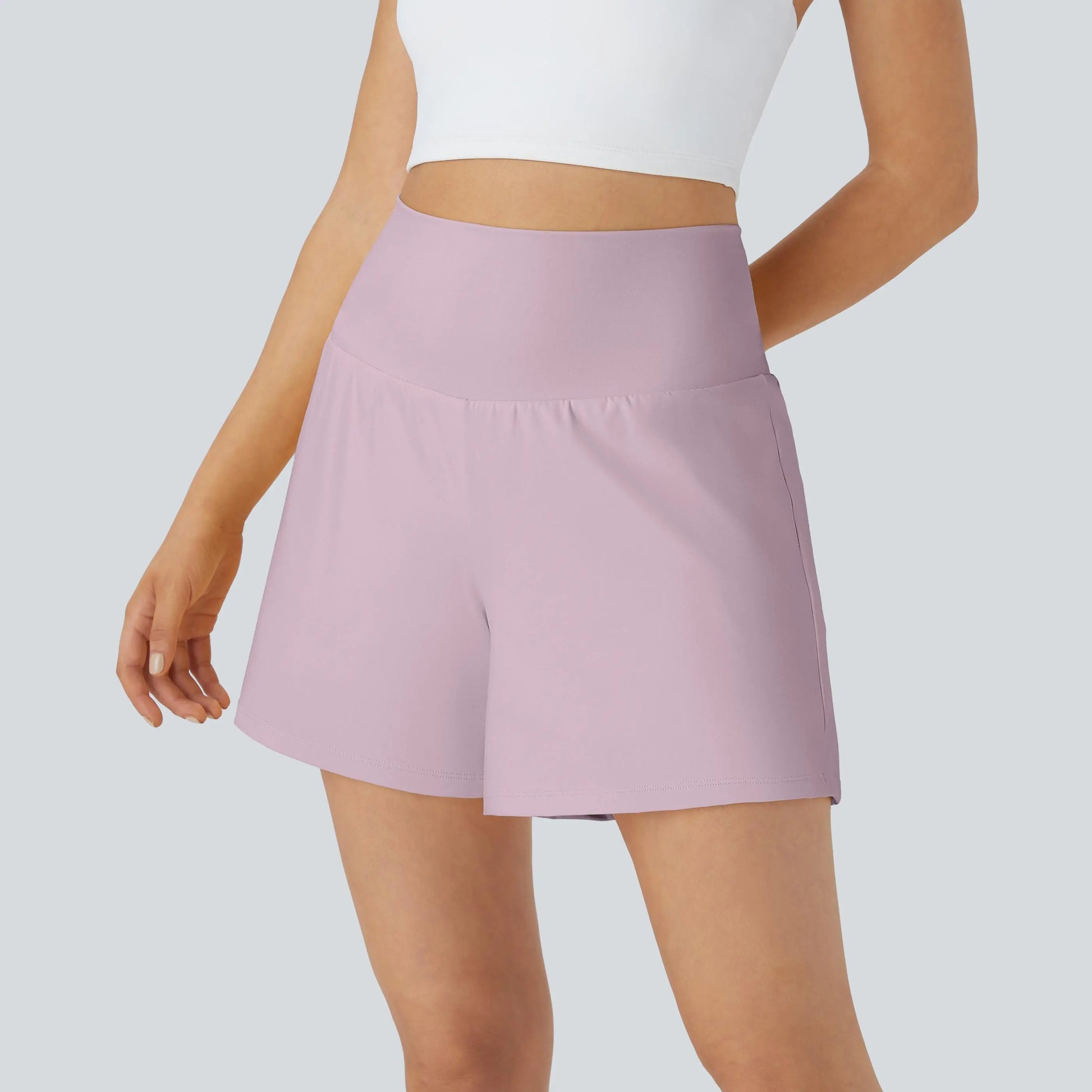 Halara Softlyzero Airy Super High Waisted 2-In-1 Cool Touch Yoga Shorts 5'' with Pockets-Longer Length#Tiktokshopspringglowup