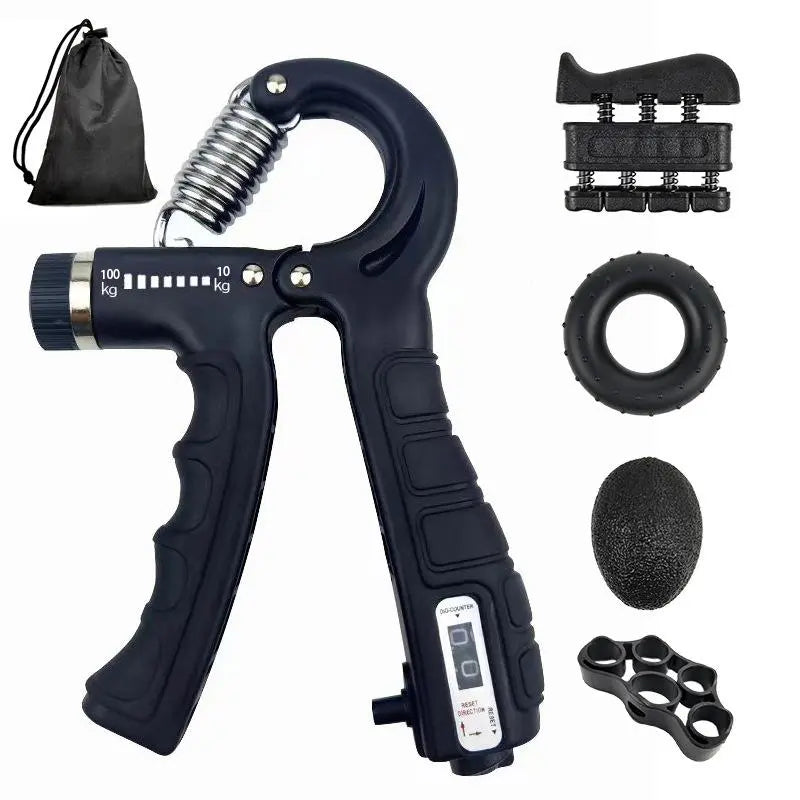 5-In-1 Adjustable Grip Strength Set: with Forearm Trainer Finger Stretching Ring Stress Reducing Grip Ball, Portable Hand Strength Fitness Tool Men'S Sports Gift