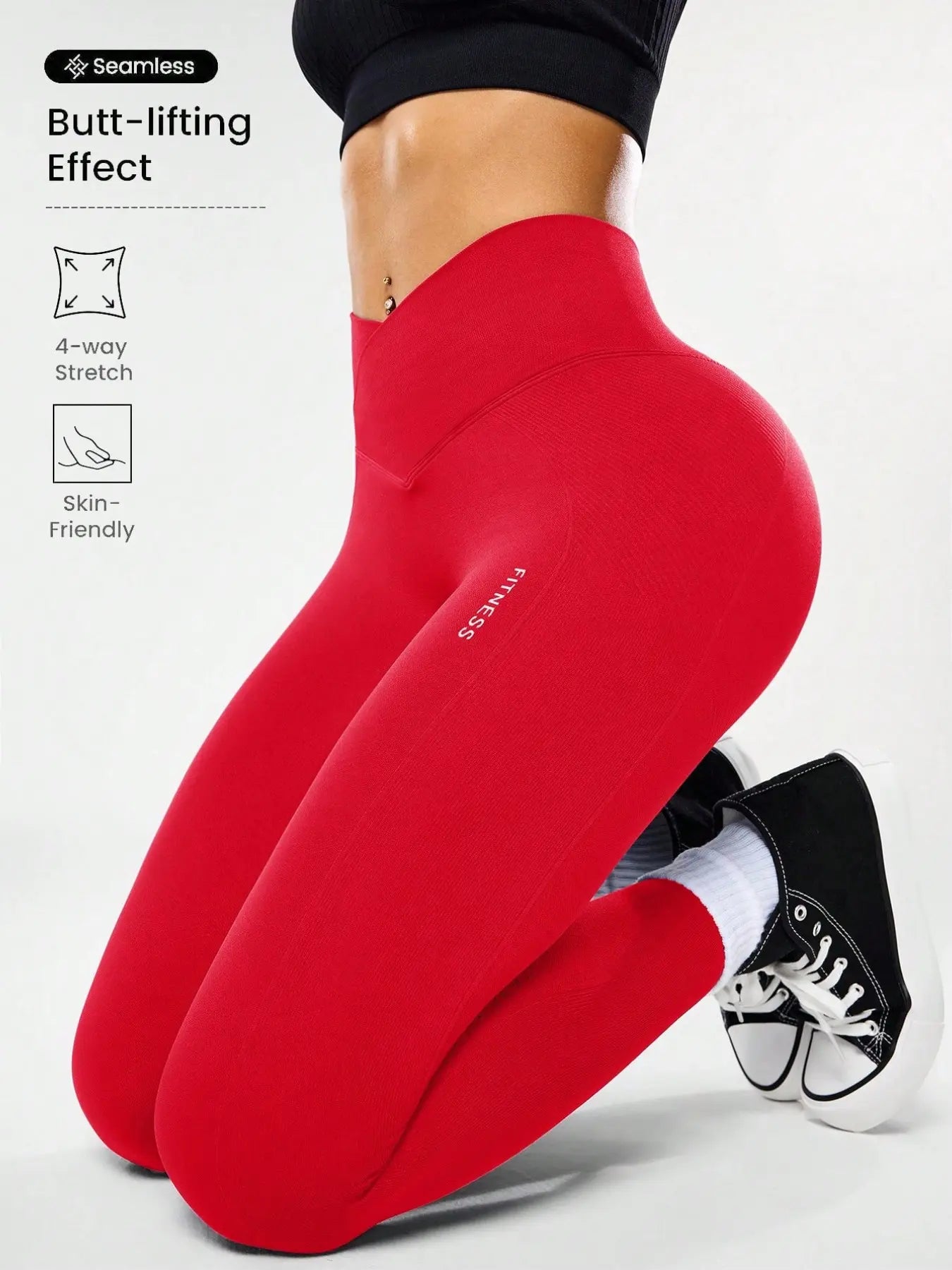 Women'S High Elasticity Yoga Pants, All Seasons Gym Wear, Comfortable & Flexible, Ideal for Fitness & Casual Use