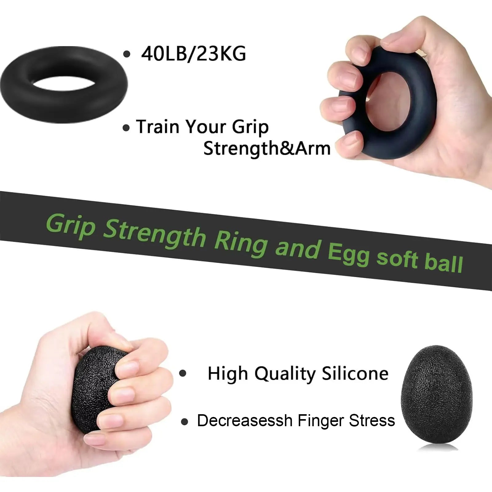 Hand Grip Strengthener Kit (5-In-1) | Grip Strength Trainer with Finger Exerciser, Forearm Strengthener, Stress Relief Ball & Hand Workout Ring for Muscle Building, Recovery & Therapy Forearm Exerciser Adjustable