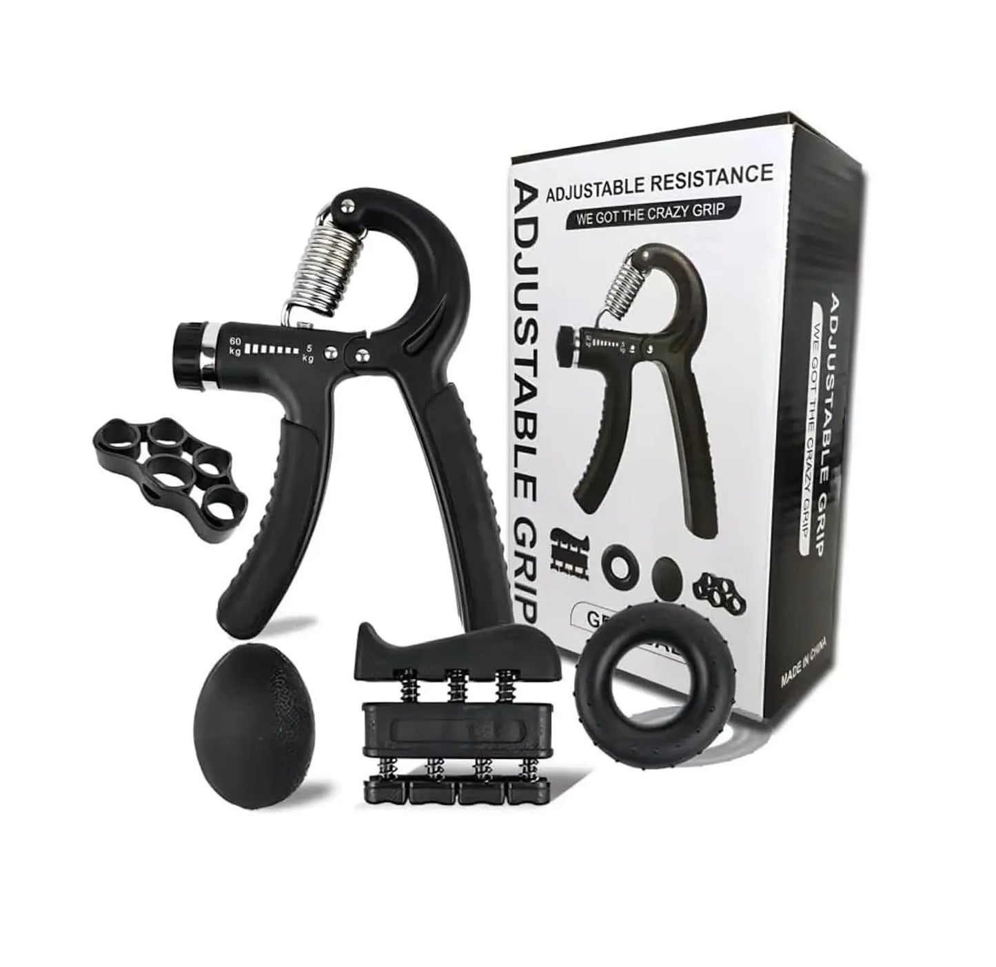【5-In-1 Hand Grip Strengthener Trainer】 11-132 Lbs (5-60Kg) Adjustable Resistance ,Christmas/New Year/Thanksgiving Gift 10-130 Lb Forearm Exerciser