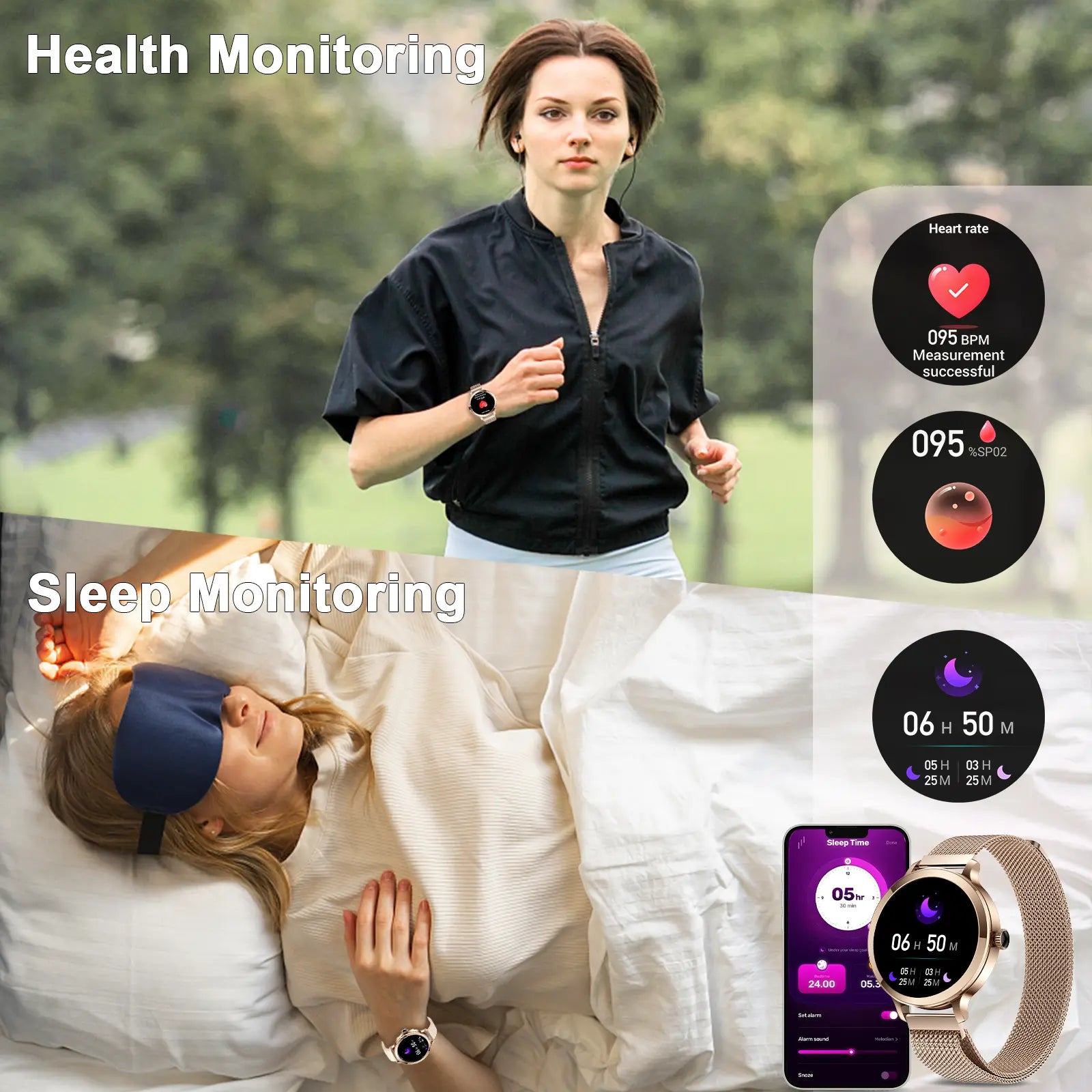 Smart Watch for Women, 1.106" AMOLED Small Screen Smartwatch Answer/Make Call for Android Ios Phones, IP68 Waterproof Fitness Activity Tracker with 100+ Sports, Heart Rate, Spo2,