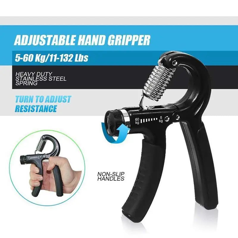5-In-1 Adjustable Grip Strength Set: with Forearm Trainer Finger Stretching Ring Stress Reducing Grip Ball, Portable Hand Strength Fitness Tool Men'S Sports Gift