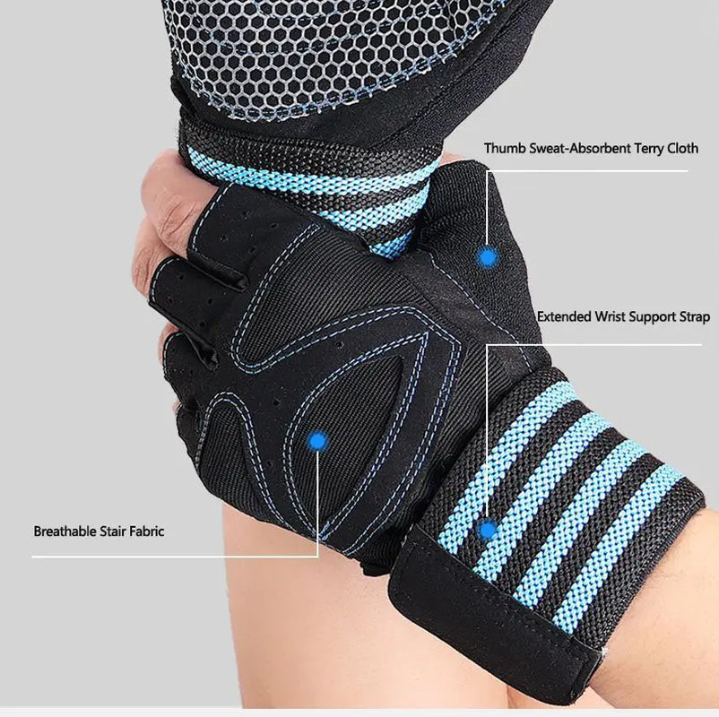 Padded Weightlifting Non-Slip Fingerless Gym for Men & Women Hand Protection Workout with Wrist Support Breathable for Heavy Lifting & Gym Breathable Fingerless Workout Anti-Slip Gym