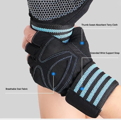 Padded Weightlifting Non-Slip Fingerless Gym for Men & Women Hand Protection Workout with Wrist Support Breathable for Heavy Lifting & Gym Breathable Fingerless Workout Anti-Slip Gym