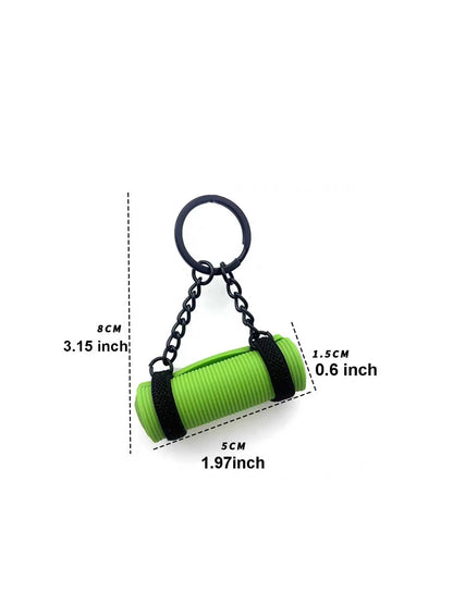 Creative Mini Yoga Mat Keychain, Keychain Accessory, Yoga Pad Keyring, Pilates Mat Yoga Charm Fitness Keychain for Bags, Bag Ornaments, Bag Hanging, Yoga Pilates Mat Bag Charm Decoration, Gym Bag Accessories, Car Backpack Keychain, Perfect Fitness Gift