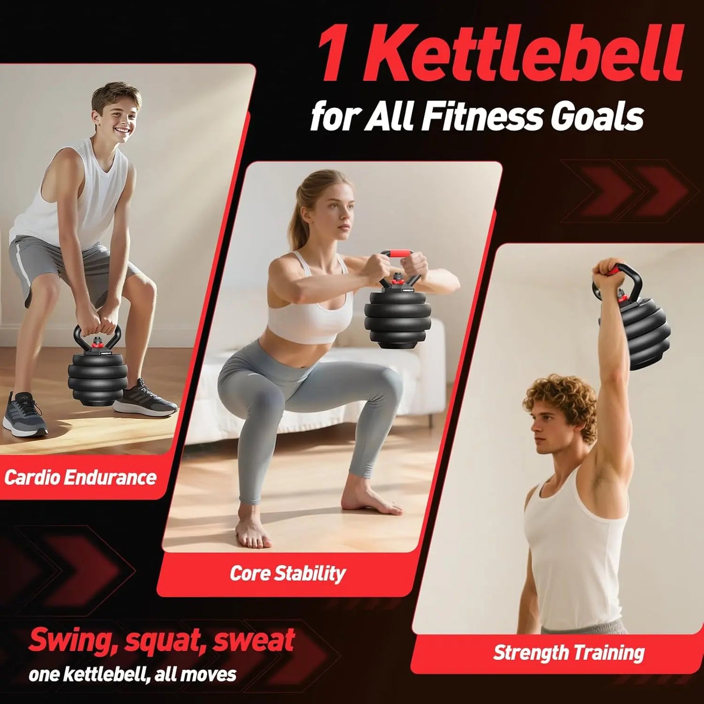 Adjustable Dumbbell Set,20/35/45/55/70/90Lbs Free Weights Set with Upgraded Nut, 5 in 1 Weight Set as Kettlebells, Barbell, Push up Stand, Fitness Exercise for Gym Suitable Men/Women