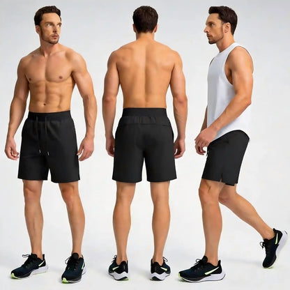 Men'S Athletic Gym Golf Shorts 7 Inch Inseam with Zipper Pockets, Lightweight Quick Dry Stretch Running Shorts with Elastic Waistband, Workout Training Active Shorts for Casual Everyday Wear