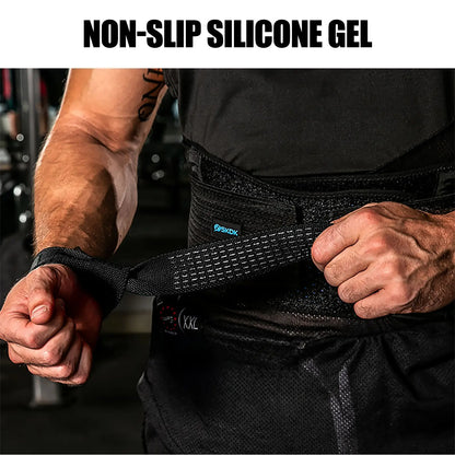 Adjustable Polyester Wrist Straps for Weightlifting & Fitness, Anti-Skid Silicone, Ideal for Deadlifts, Crossfit, Bodybuilding, and Strength Training (1 Pair)