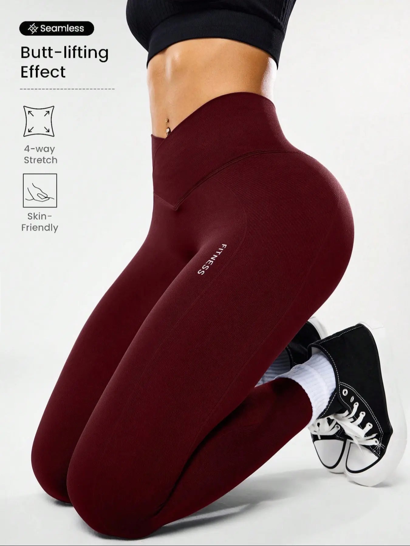 Women'S High Elasticity Yoga Pants, All Seasons Gym Wear, Comfortable & Flexible, Ideal for Fitness & Casual Use