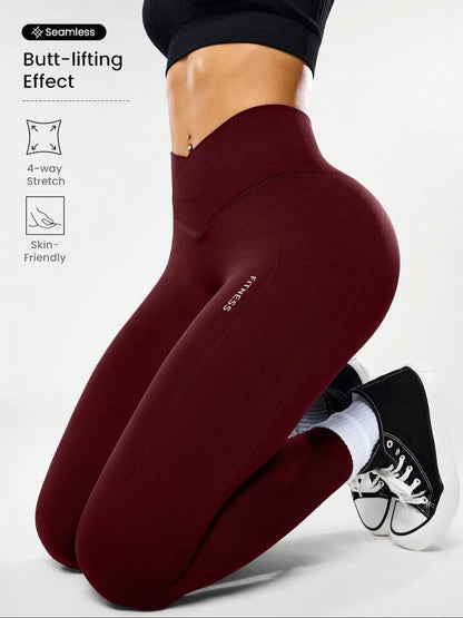 Women'S High Elasticity Yoga Pants, All Seasons Gym Wear, Comfortable & Flexible, Ideal for Fitness & Casual Use