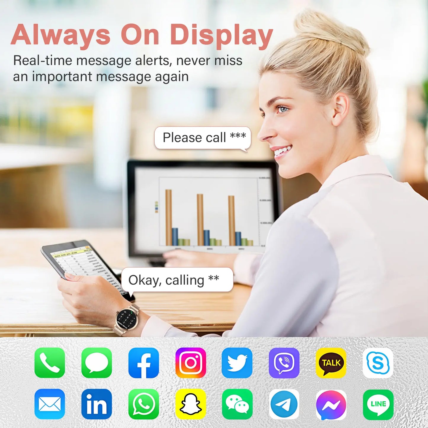 Smart Watch for Women, 1.106" AMOLED Small Screen Smartwatch Answer/Make Call for Android Ios Phones, IP68 Waterproof Fitness Activity Tracker with 100+ Sports, Heart Rate, Spo2,