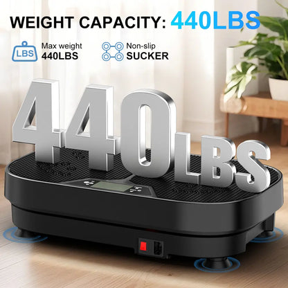 Relife Sports Vibration Plate 440LB Capacity Vibration Platform with Resistance Bands Whole Body Vibrating Training Equipment for Home Gym Exercise Machine Summervibes Summerwins
